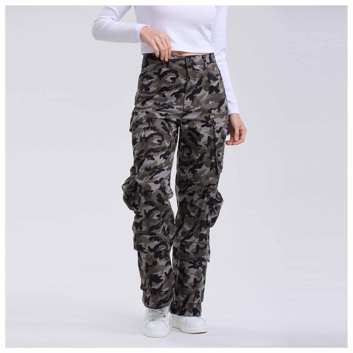 Pantalon Mujer Cargo Militar Verde Militar Fashion s Park