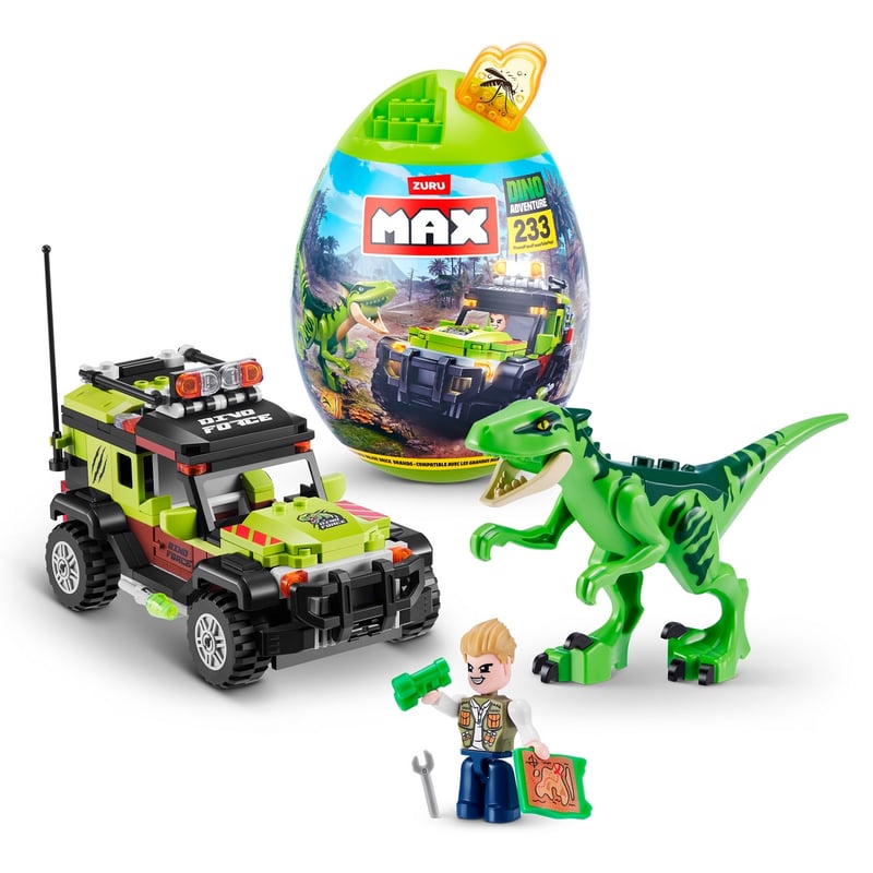 MAX Dino Adventure Dino Hunt - Set De Construction 592 Pièces Avec Dinosaures Et Véhicules