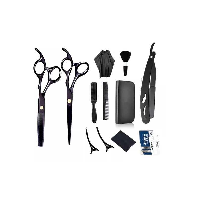 GENERICO Set Tijera Cortar Pelo Entresacadora Cabelloaccessories Negro falabella