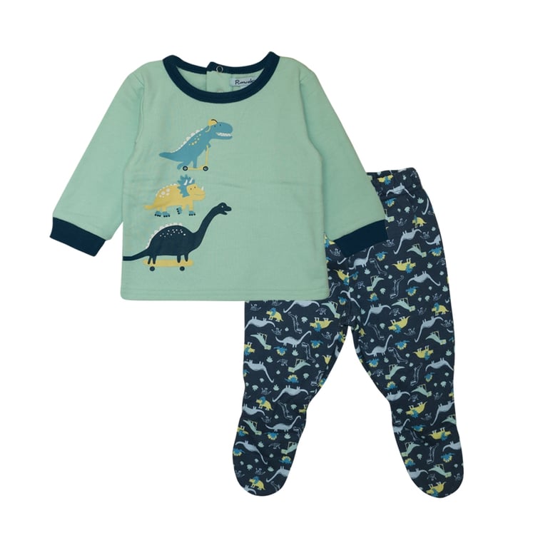 Pijama de dinosaurio verde sale
