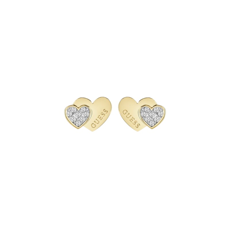 Guess JUBE01426JWRHT-U/JUBE01426JWYGT-U Fine Heart Hoop Earrings, One Size, Non-Precious Metal, Not a Gemstone, One Size, Metal, Not a Gemstone, One Size, Metal, Not a