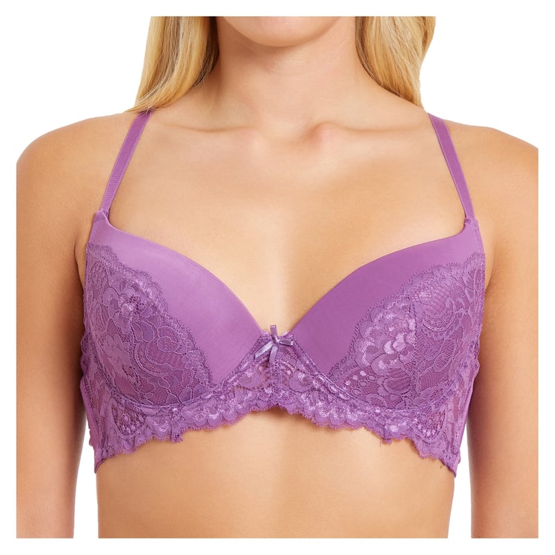 Sosten Mujer Aplicacion Encaje Delantero Morado Fashion s Park