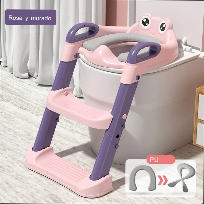 Adaptador Para WC Con Escalera Plegable - Asiento De Entrenamiento 2 En 1 Para Niños - Ajustable Y Antideslizante
