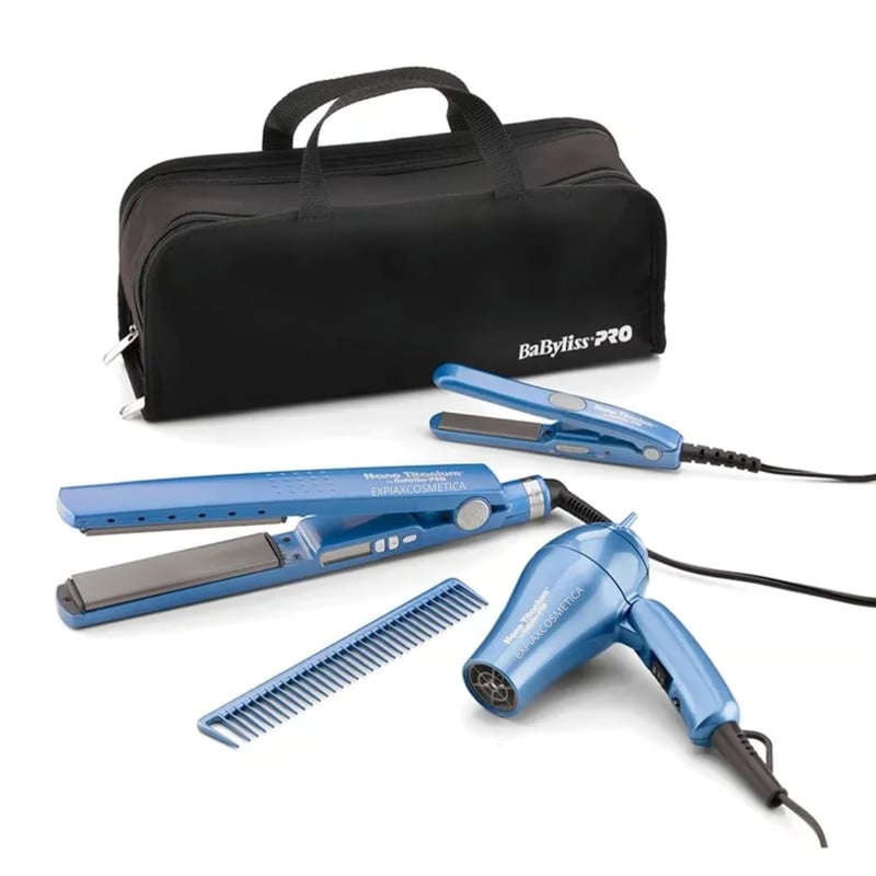 BABYLISS PRO Kit Babyliss Viajero 4 Piezas Plancha Ionica Mini Secador ...