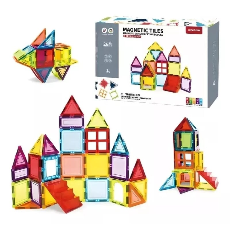 GENERICO Juego De Construccion Imanes Magneticos 26 Piezas 3d Ninos falabella