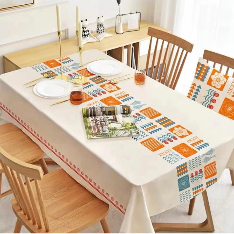 Mantel Antimanchas Rectangular 140x240cm Algodón Jacquard Impermeable Hilo Brillante TILU Oro