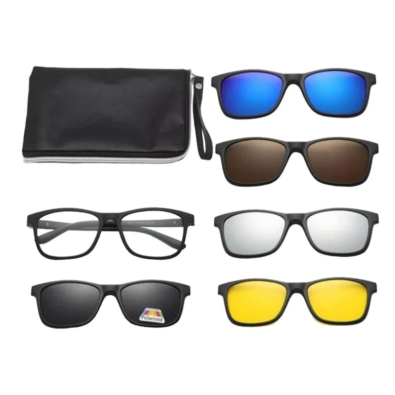 GENERICO Armazon lentes 5 en 1 clip on gafas conduccion nocturna moda falabella