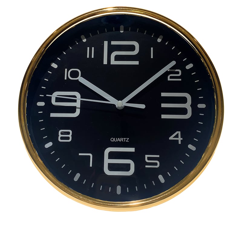 Reloj Pared Irregular 20 cm Negro Dorado Topsoc TOPSOC Linio Chile