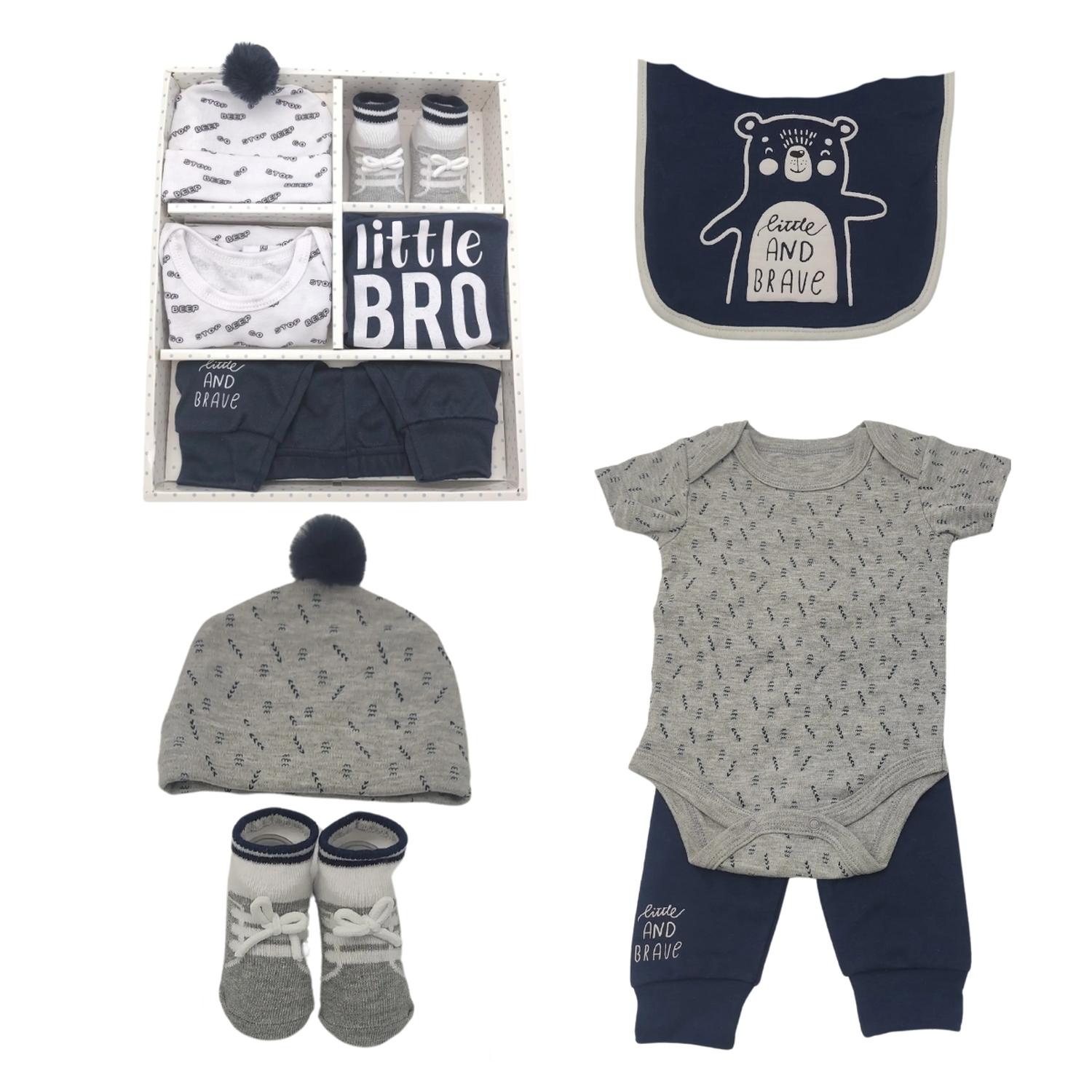 KIVARA Set Bebe Ajuar Recien Nacido en Caja Regalo 5 Piezas Nino falabella