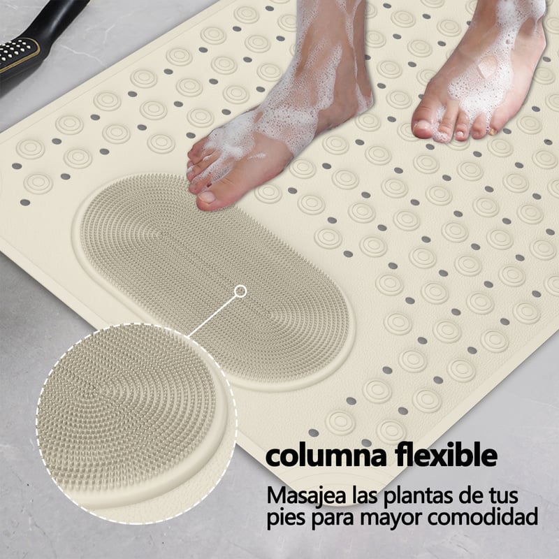 AIZO - 50×80cm Caqui Goma Antideslizante Para Piso De Ducha Tina Baño