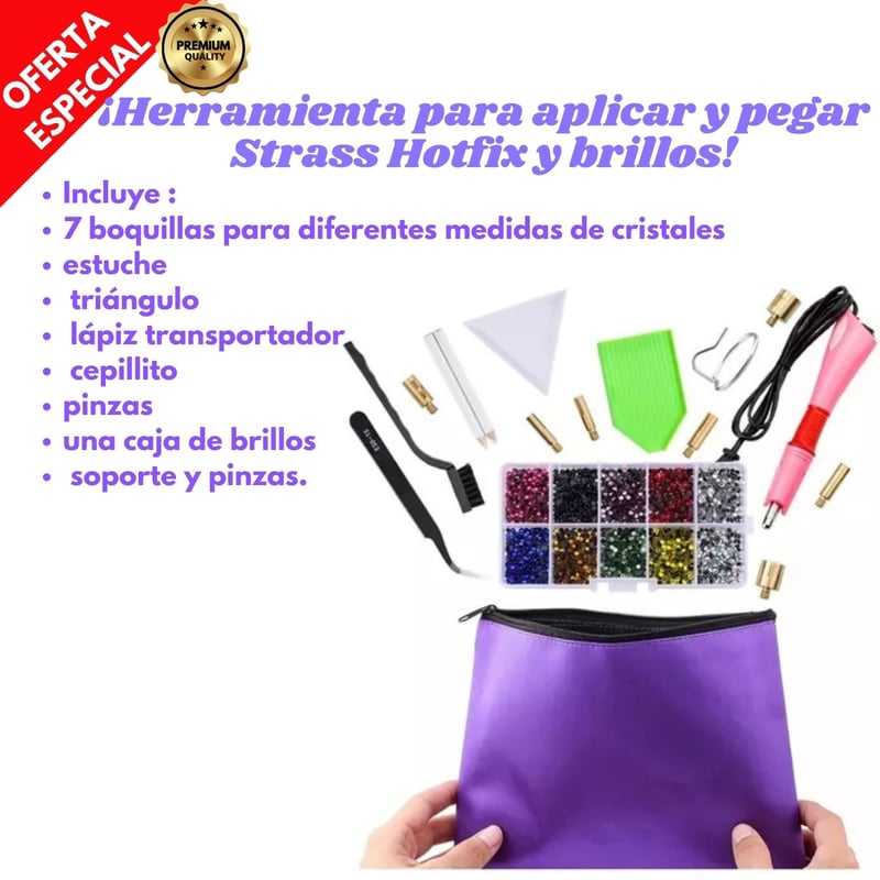 GENERICO Kit de herramientas para aplicar y pegar Strass y brillos ...