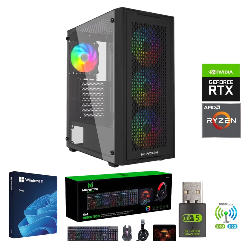 AMD CORP Pc Gamer AMD Ryzen 7 5700X 32GB RAM RTX 4060 2TB Wifi P4MB
