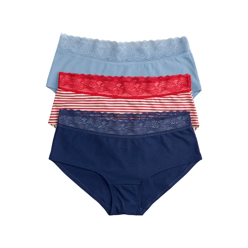 Pack x3 calzones estilo pantaleta total comodidad 12972X3 Azul Claro Azul Oscuro Estampado Rayas