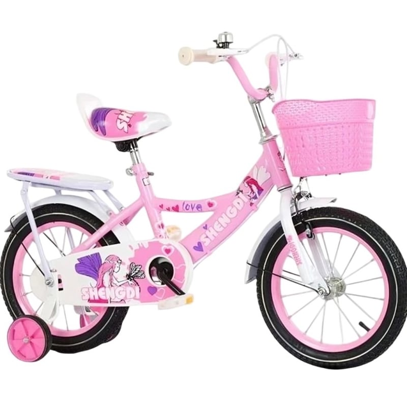 Bicicleta Infantil De 14 Pulgadas Con Ruedines Y Campana - Para Niños Y Niñas De 3 A 6 Años | Color Rojo