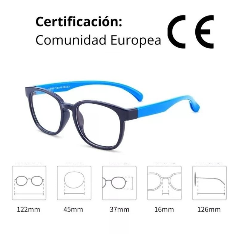 GENERICO Gafas Luz Azul Ninos Descanso Visual Negro y Rojo falabella