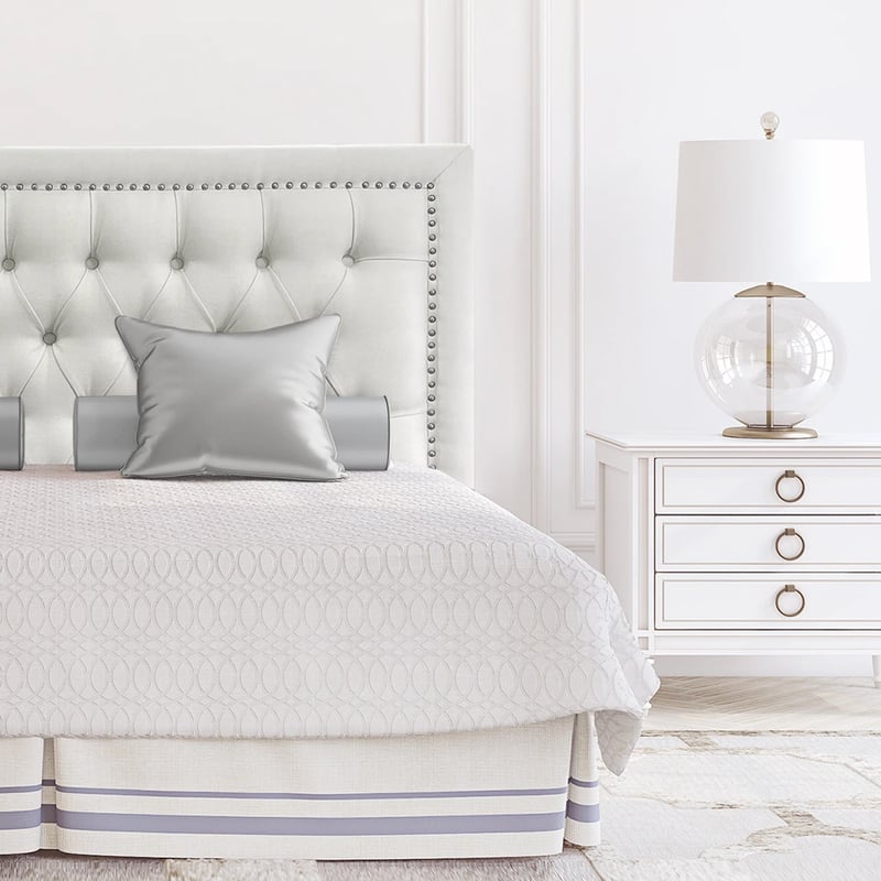 ESPACIO HOGAR - Respaldo de Cama Capitoné Frame Tachas Lino Crema Queen