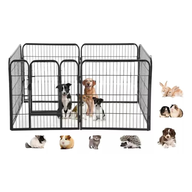 DEKANO - Corral Para Mascota Jaula De Perros Gato Valla Metal 120cm