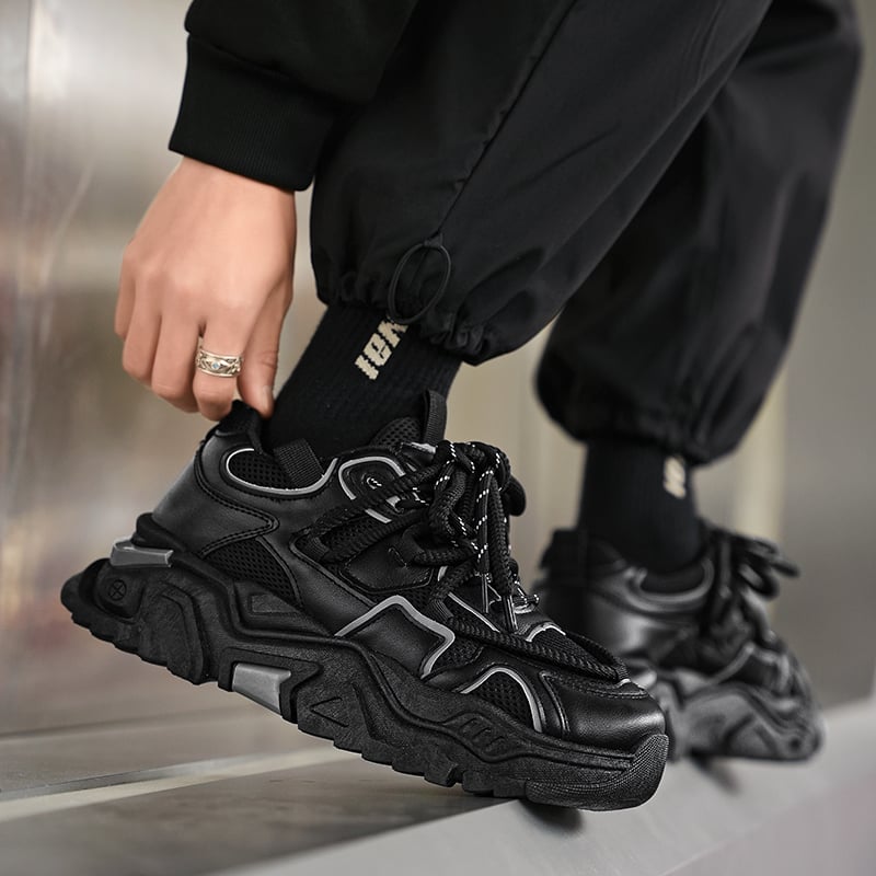 SHANDIAN Zapatillas Running Plataforma Hombre Negro falabella
