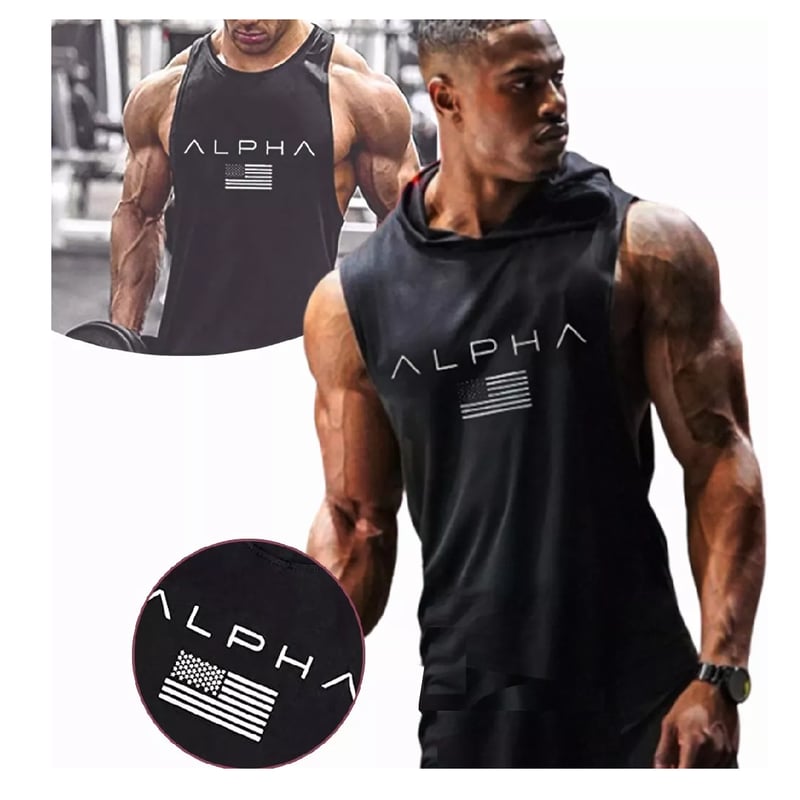 Polera Musculosa Capucha Sudadera Gym Fitness Entrenamiento