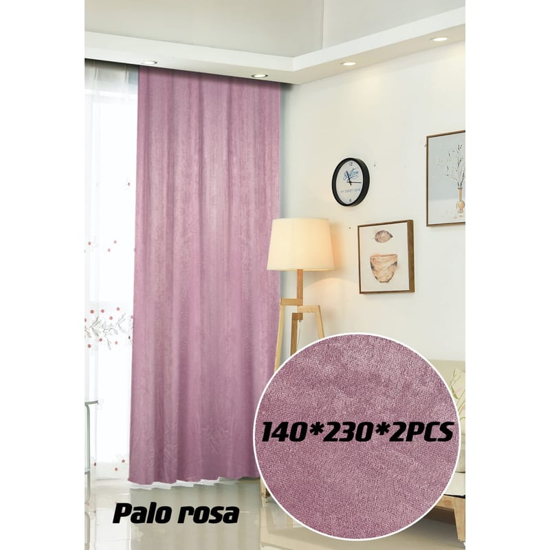 GENERICO - Set Cortinas de Terciopelo, Medidas 140 x 230 cm. Palo Rosa