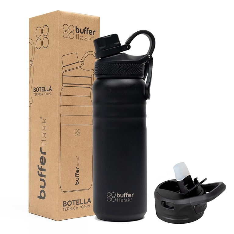 BUFFER FLASK Termo Botella Agua Termica Acero Inox Buffer - Negro ...