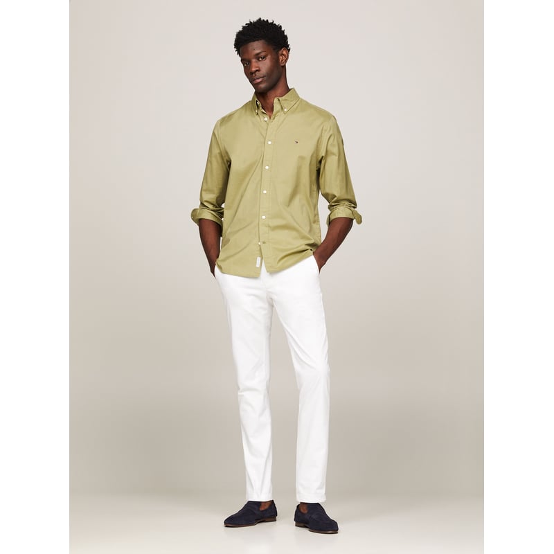 TOMMY HILFIGER Camisa Flex Solid De Corte Regular Verde Tommy Hilfiger falabella