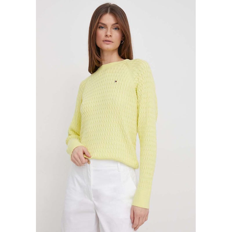 TOMMY HILFIGER Sweater Relaxed De Punto Trenzado Amarillo Tommy Hilfiger falabella