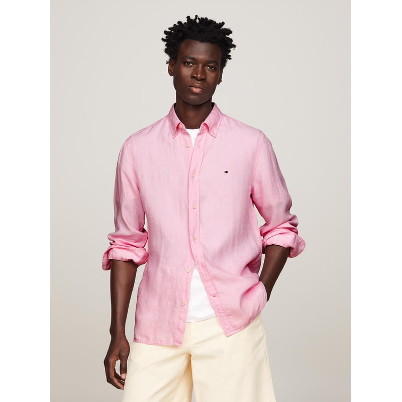 TOMMY HILFIGER Camisa De Lino Pigmentada Rosado Tommy Hilfiger falabella