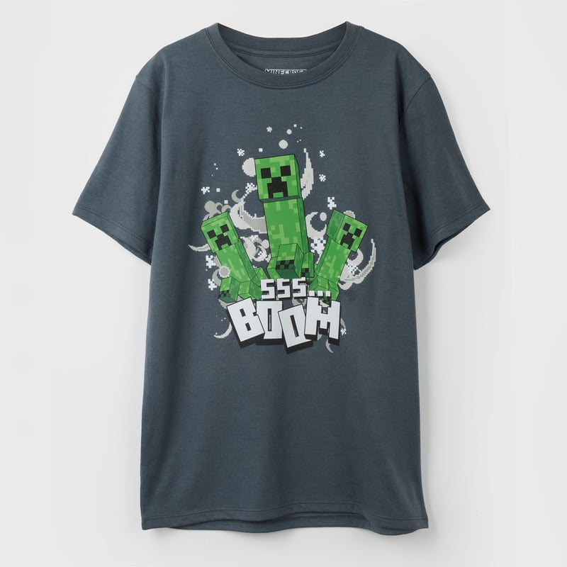 Maglietta Minecraft Ufficiale Per Ragazzi - Maniche Corte Con Stampa Creeper Verde