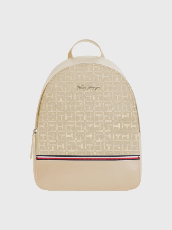 TOMMY HILFIGER Mochila Jacquard Con Stripe Beige Tommy Hilfiger falabella