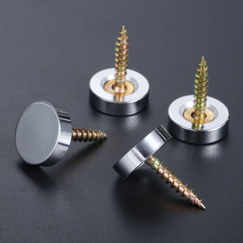 Tornillos Decorativos Para Espejos - Pack De 4 En Latón Cromado (22mm)