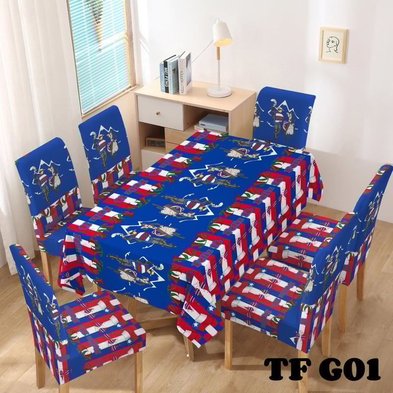 GENERICO - Mantel + 6 Fundas de silla Fiestas Patrias Living Cocina
