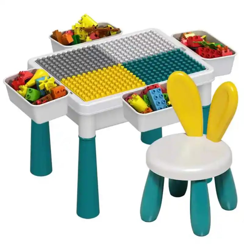 Mesa de Juegos Didactica Construccion Bloques Legos y Silla Sodimac Chile