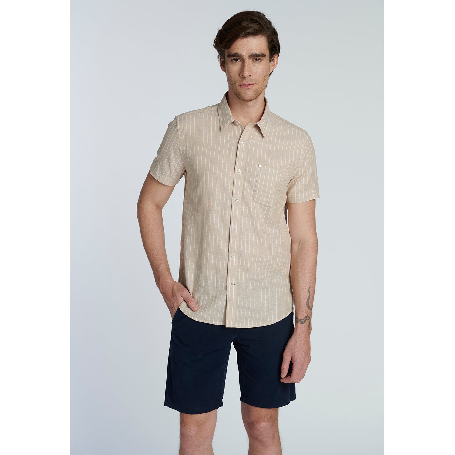 NEW MAN Camisa Porto Beige New Man falabella
