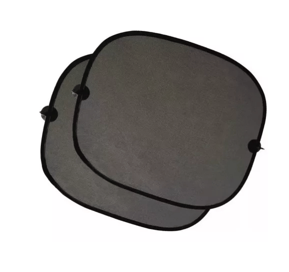 Pack 2 Sombrillas Para Ventana De Coche – Bloqueador Solar UV (Talla M, Autoadhesivo, Negro)