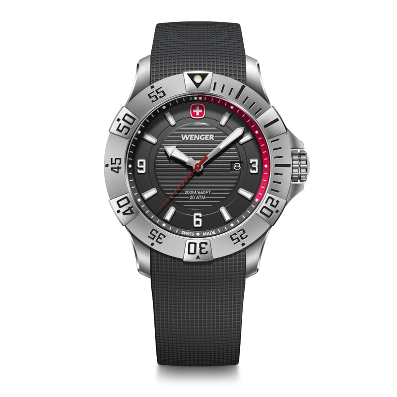 WENGER Reloj Seaforce correa silicona dial negro 43 mm Wenger falabella