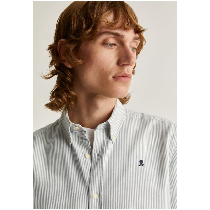SCALPERS Camisa Calavera Cuello Botones Khaki Scalpers falabella