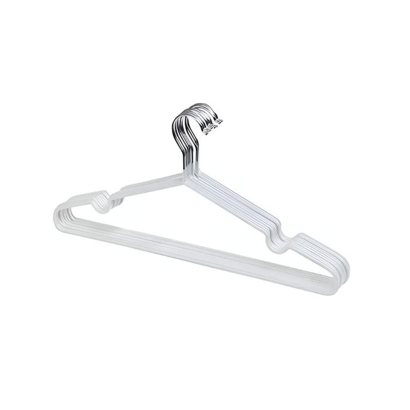 Ganchos Colgador Ropa Metalicos 50 Unidades Blanco