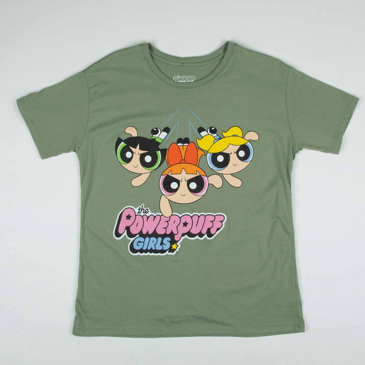 CARTOON NETWORK Poleras Manga Corta Mujer Volando Verde Chicas Superpoderosa falabella