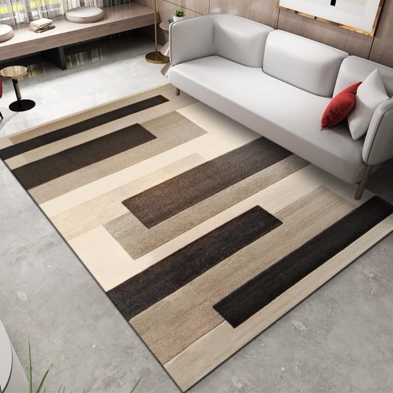 GENERICO ALFOMBRA PARA LIVING 200x240 CON DISEÑO RECTANGULOS BEIGE TF ...