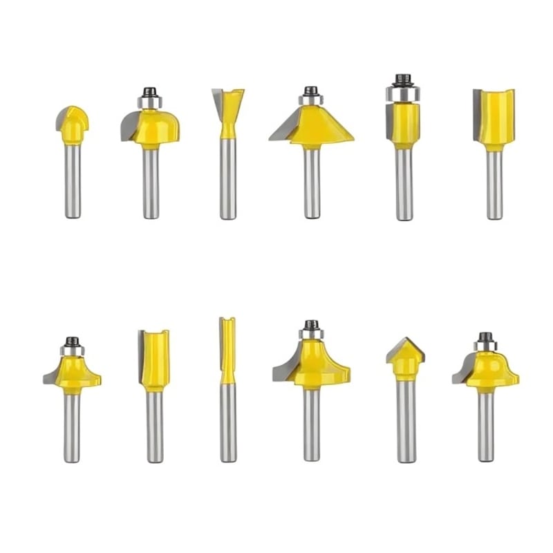 Juego De 12 Fresas Para Madera Tivoly - Ideal Para Trabajos De Carpintería