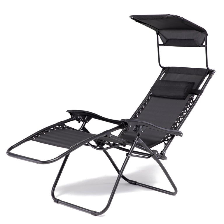 RELAN Reposera Zero Gravity Relan Zen Canopy con Techo Plegable ...