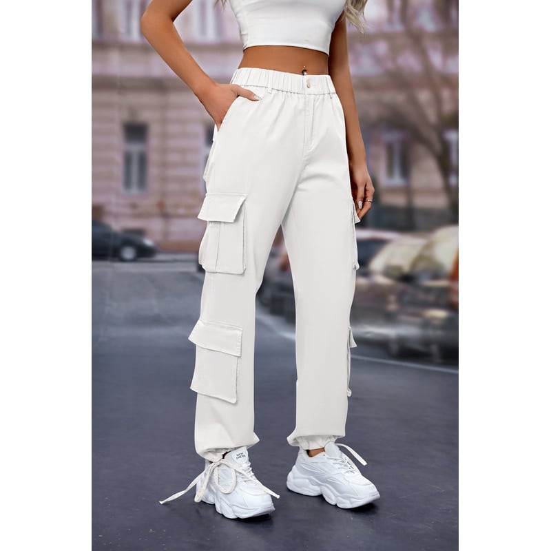 Pantalones largos blancos mujer hotsell