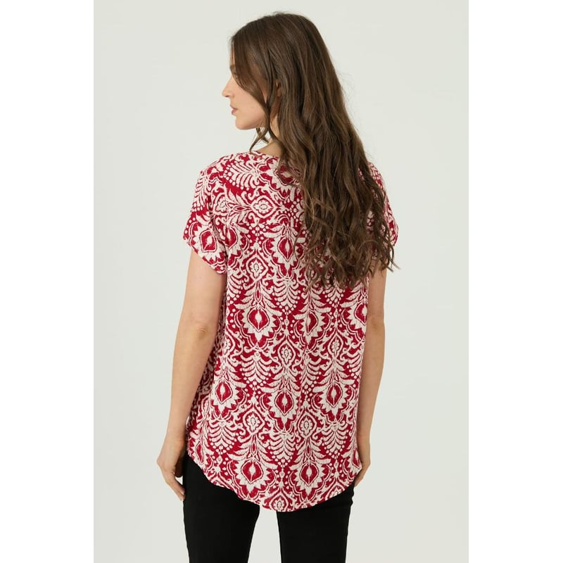 Blusa roja estampada sale