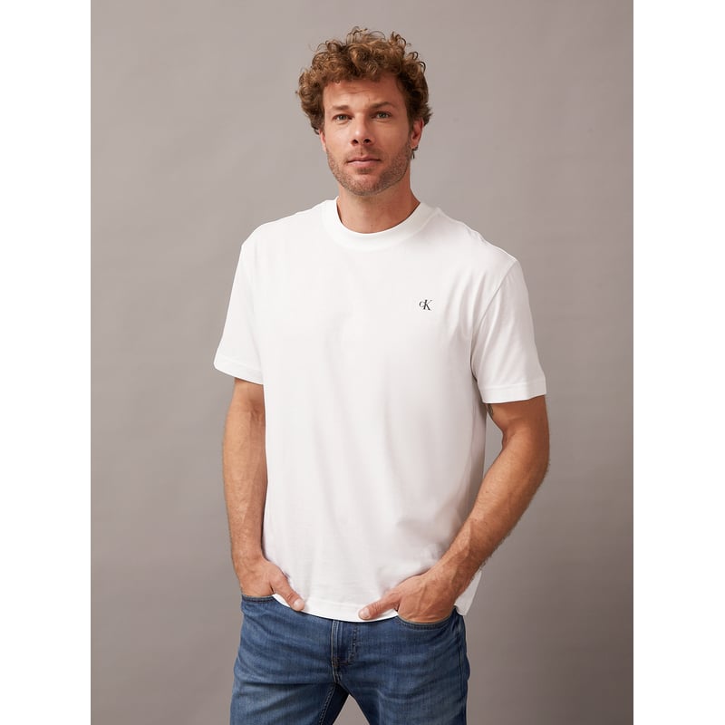 CALVIN KLEIN - Polera Blown Up Diffused Stacked Blanco Calvin Klein