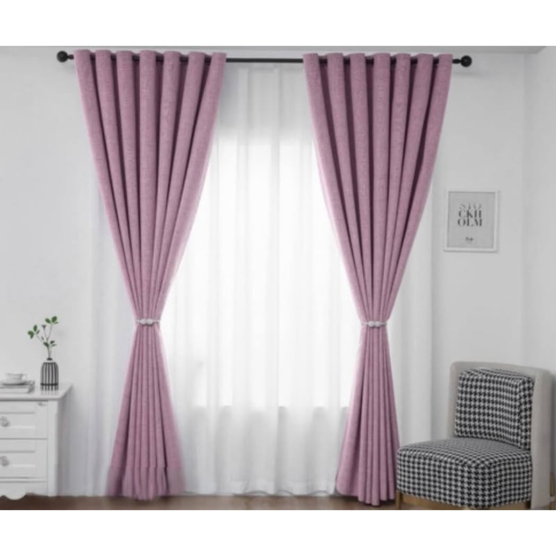 ANGELES DEL HOGAR - Cortina Blackout 2 Paños medias 140 cm x  230 cm Rosa