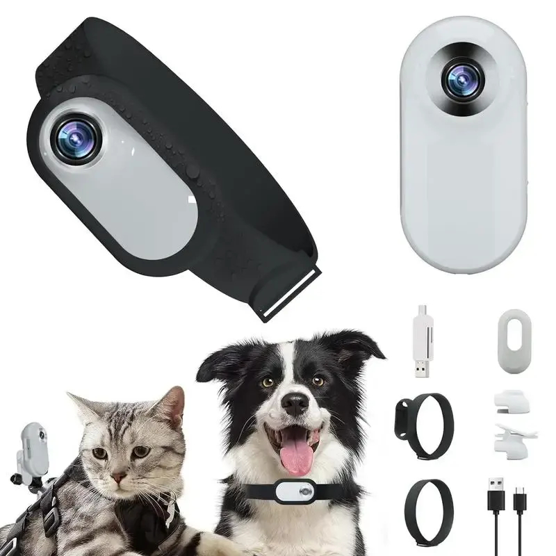GENERICO - Cámara Deportiva para Mascotas y Acción con Collar HD A100 - Blanco