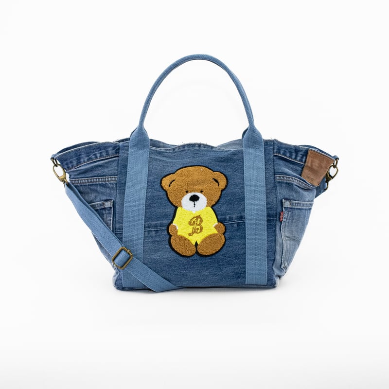 MAILEA Cartera Jeans Grande con Aplicacion Oso falabella