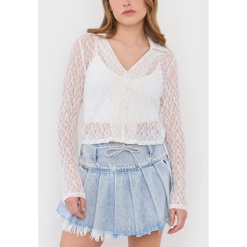 CORONA Polera Mujer Mangas Gasa Blanco Corona falabella