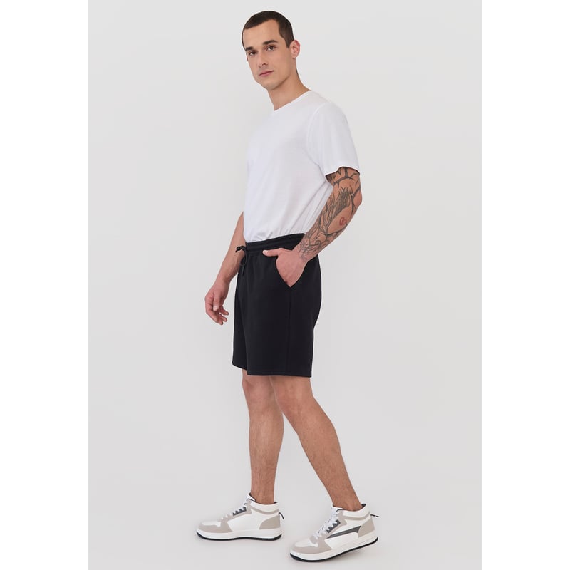 Short Hombre Buzo Negro Liso Corona